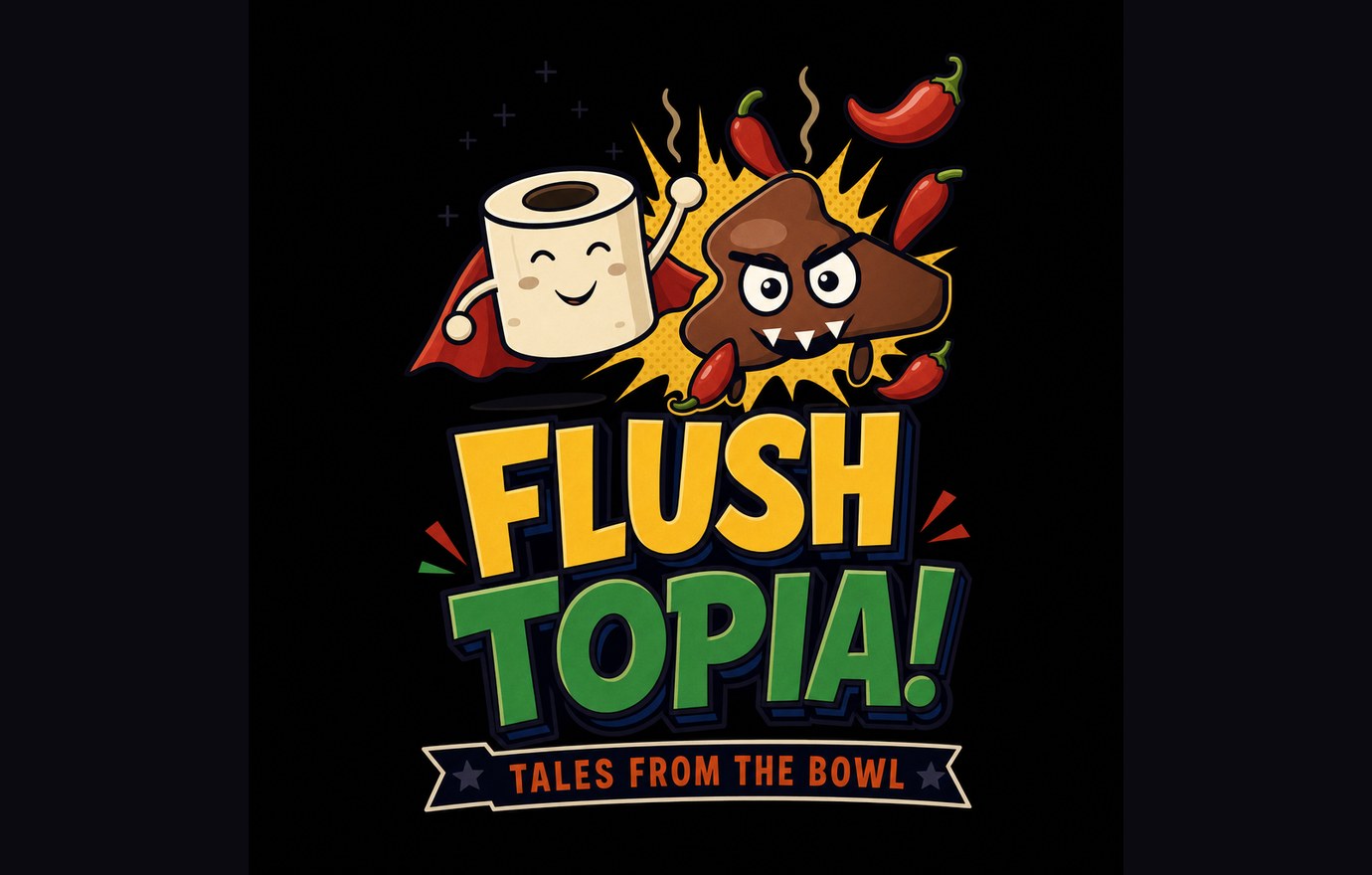 Flushtopia — Scrubsy the toilet roll faces the Five-Alarm Chili